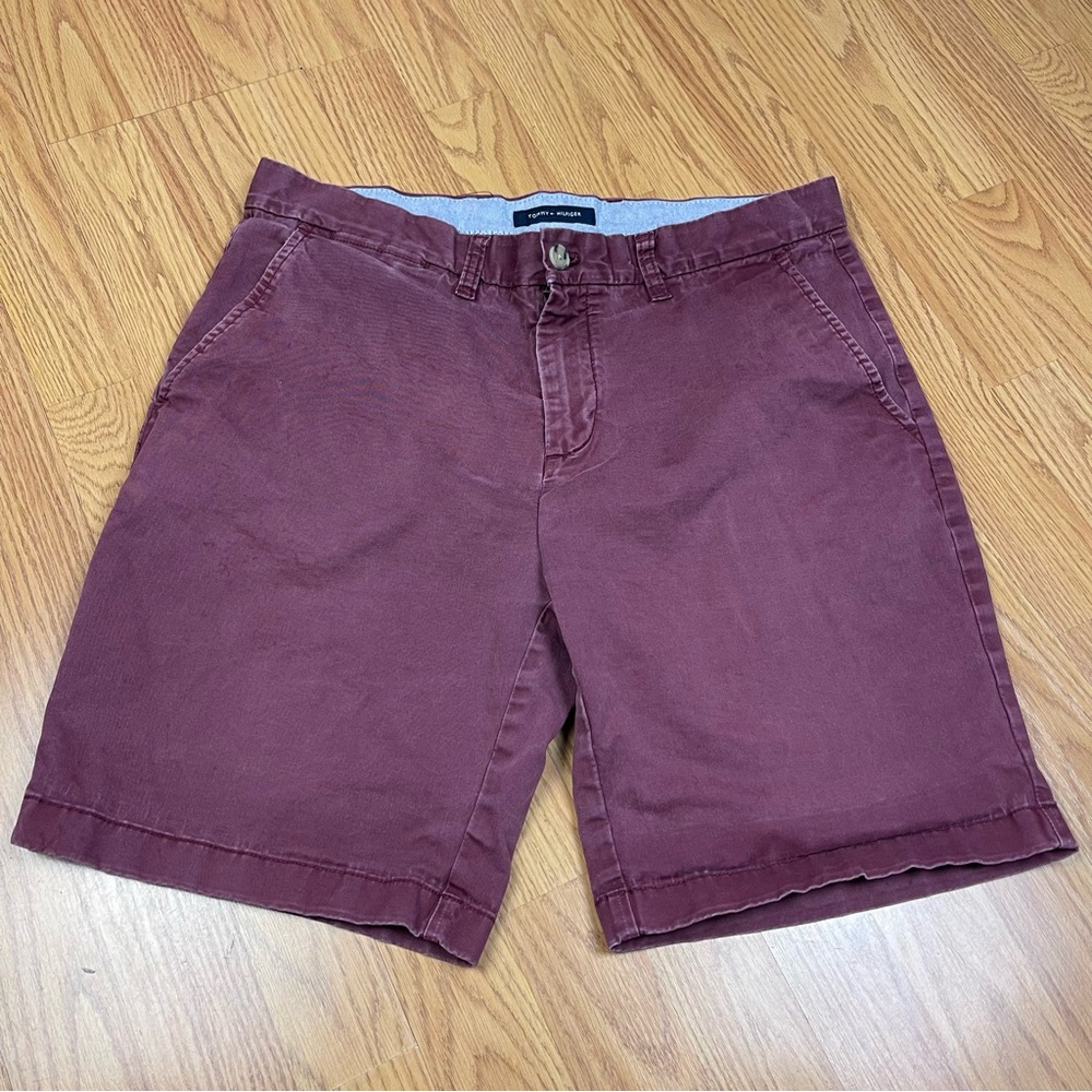 Tommy Hilfiger Maroon Flat Front Shorts